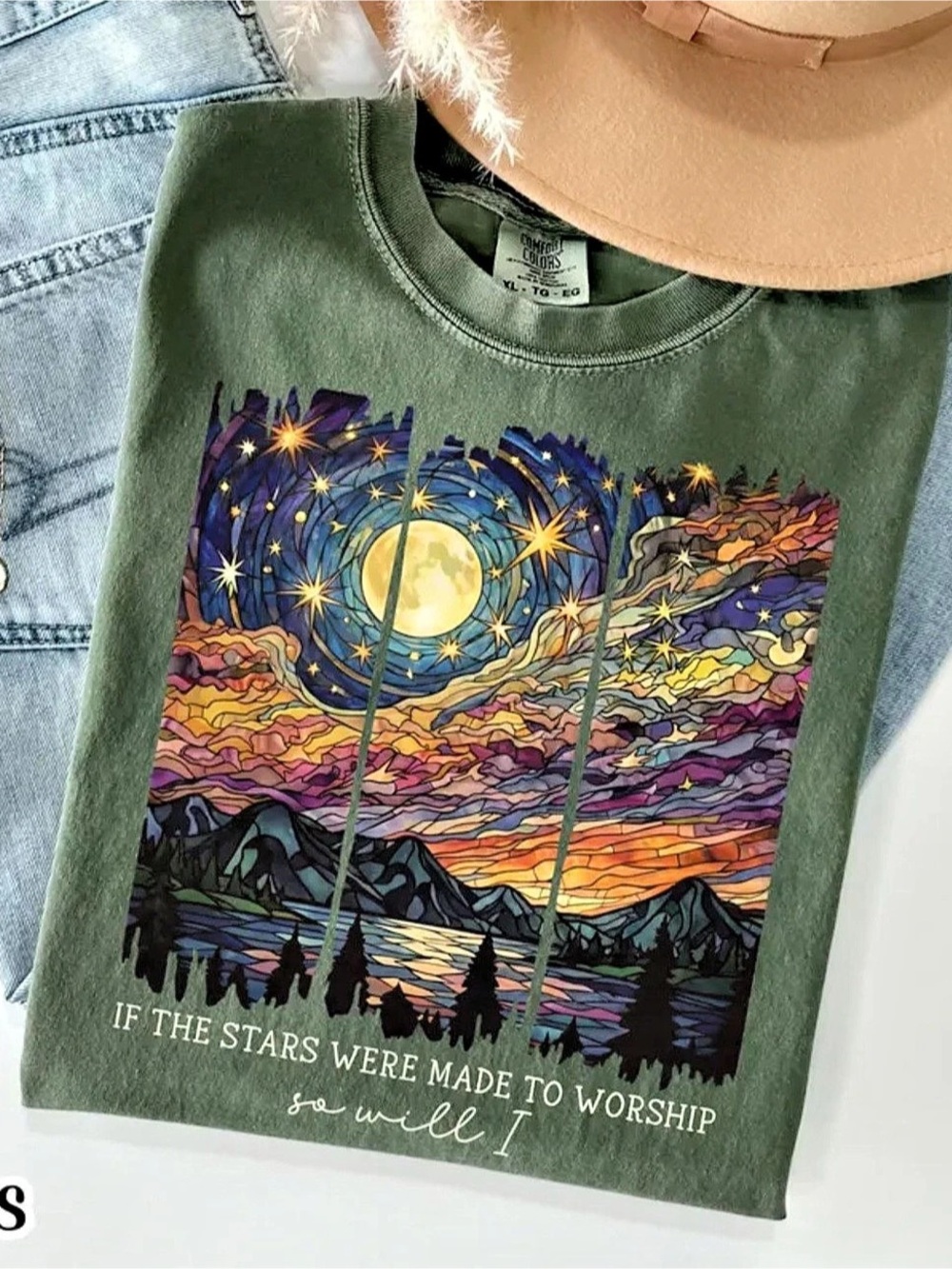 Comfort Colors Moss Heavyweight Ring-Spun T-Shirt C1717 Graphic Short Sleeve